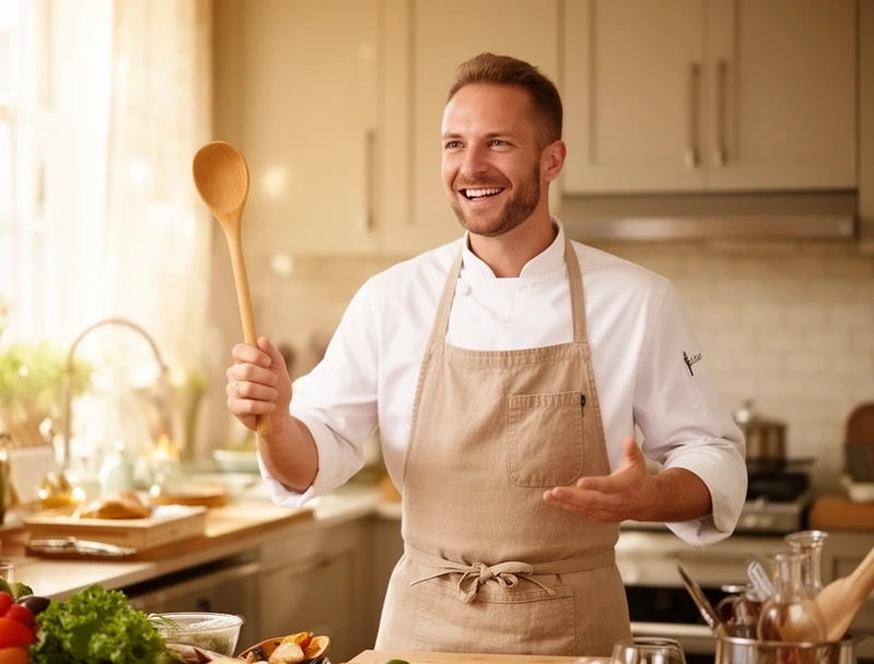 Szef kuchni prowadzący kurs